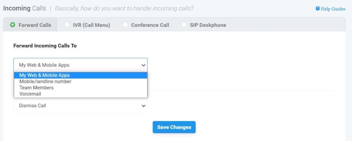 JustCall Forwarding Options