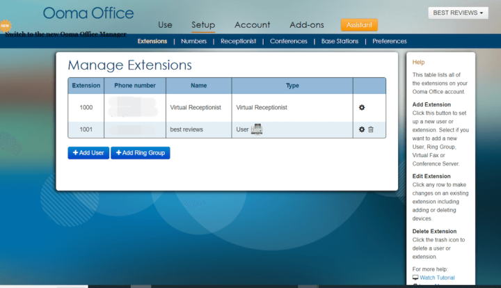 Ooma Office Extensions