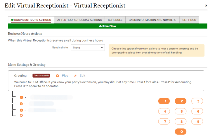 Ooma Virtual Receptionist