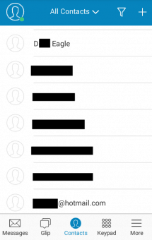 Contact List in the App