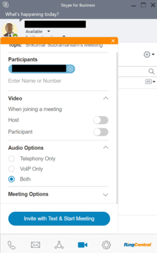 RingCentral Conferencing in Skype for Business